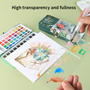 Juego de pintura de acuarela metálica con purpurina sólida de 168 colores de Giorgione con caja de lata y regalos gratis para pintura de acuarela - Product Image 6