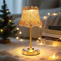 Lampe de chevet décorative d'ambiance verte en verre et métal, rechargeable par USB, à commande tactile et intensité variable, pour chambre à coucher, idéale pour l'export.