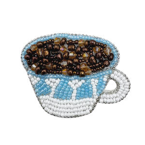 Nouvelles chaussures Patch lisse tasse verre beignet Macarons Fortune pop-corn riz perle tissu autocollant Unique perle broderie verre accessoire - Product Image 5