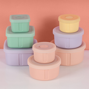 4 Kích Thước Ngoài Trời Cắm Trại Thực Phẩm Grade <span class=keywords><strong>Silicone</strong></span> Bento Box Xách Tay Leakproof Thực Phẩm Ăn Trưa <span class=keywords><strong>Container</strong></span> Với Nắp - Product Image 1