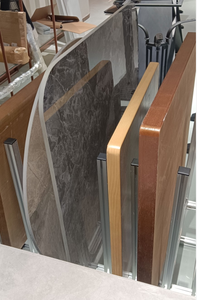 Plateau de table rond pour restaurant commercial, surface en placage de bois naturel, noyau en contreplaqué, finition laquée, design industriel, taille personnalisée - Product Image 6