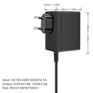 Adaptateur secteur chargeur compatible Nin Tendo <span class=keywords><strong>Switch</strong></span> chargeur 15V2.6A Kit de charge rapide pour <span class=keywords><strong>Switch</strong></span> <span class=keywords><strong>Dock</strong></span> et Pro Controller Support <span class=keywords><strong>TV</strong></span> - Product Image 3
