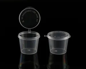 1oz 1.5oz 2oz 3oz 4oz Disposable Hinged Lid PP Sauce Cups BPA Free Microwave Safe