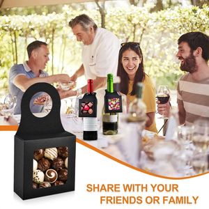 Custom cibo usa e getta riciclabile imballaggio caramelle regalo regalo scatole appese di vino con finestra - Product Image 4