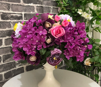 Meistverkaufter Realistischer Weicher Moderner Lotus Rosa-Lila Künstlicher Blumenläufer Faux-Blumen Hochzeitsgang Tischdekoration Valentinstag