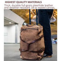 Sac de voyage à roulettes en toile cirée MGB, sac de sport premium, valise à roulettes, sac de week-end, sac de sport pour homme