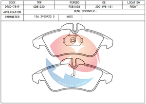 Sdcx <span class=keywords><strong>D950</strong></span> 05135895aa 9014210410 2d0698151 Een 0024203920 <span class=keywords><strong>D950</strong></span>-7849 Goede Prijs Keramische Remblok Voor Auto 'S - Product Image 3