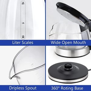 Best Selling 1.8L Glass <b>Electric</b> <b>Kettle</b> Heater High Quality Portable Household Item - Product Image 3