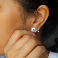 Perle baroque d'eau douce extraterrestre irrégulière naturelle petite baleine collier à breloques créature de la mer petit poisson boucles d'oreilles ensemble de bijoux