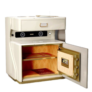 <span class=keywords><strong>Table</strong></span> <span class=keywords><strong>de</strong></span> <span class=keywords><strong>chevet</strong></span> moderne en bois avec 3 tiroirs, charge sans fil, verrouillage par empreinte digitale, connectivité Bluetooth - Product Image 2