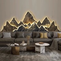 Peinture décorative murale pour salon, style moderne, luxe léger, peinture murale suspendue, murales lumineuses LED