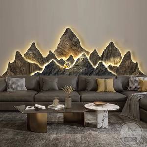 Peinture décorative murale pour salon, style moderne, luxe léger, peinture murale suspendue, murales lumineuses LED - Product Image 2