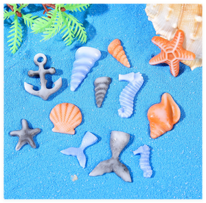 Di lusso colorato spiaggia oceano <span class=keywords><strong>serie</strong></span> guscio di resina coda di sirena stella del mare scintillante ornamento per gioielli da te borsa del telefono portachiavi - Product Image 3