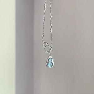 Exquisite S925 Pure Silver Mother <b>Pearl</b> Zircon New Chinese Style Gourd Bracelet <b>Necklace</b> Earrings Niche Set Luxury <b>Gold</b> Jewelry - Product Image 4