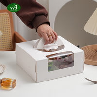 Boîtes à gâteaux portables en carton blanc, taille personnalisée, pour desserts, gâteaux feuilletés, viande effilochée, thé de l'après-midi, aliments cuits, recyclables et écologiques VVG