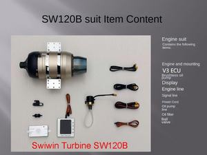 인기 판매 SWIWIN 추력 12kg 41.8lb RC 제트 엔진 터보젯 SW120B RC 제트 엔진 브러시리스 발전기 세트 109mm 550g/min 모터 - Product Image 4