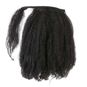 Coletas <span class=keywords><strong>de</strong></span> cabello humano 4B 4c Afro Kinky Curly Cordón Wrap Around Ponytail Cabello humano virgen Kinky Curly Ponytail - Product Image 5