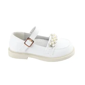 Otoño nueva niña dulce princesa niños simples zapatos de cuero sandalias para niños