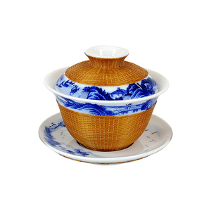 Zhuqige Jingdezhen Hand Painted Porcelain <b>Tea</b> <b>Set</b> With Bamboo Inlay Traditional Chinese Kung Fu <b>Tea</b> Ware - Product Image 5