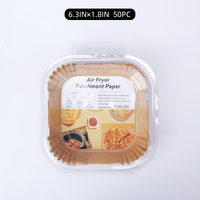 Papier de cuisson pour friteuse à air, antiadhésif, double face, jetable, écologique, résistant au four, 100 pièces, carré, rond, pour pizza et aliments