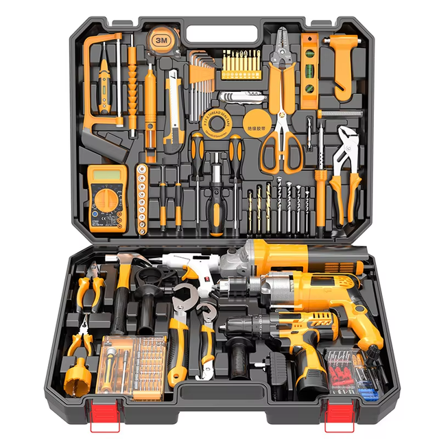 Luxury 118pcs Electrical Cordless Drill Wrench Set Convenient Home Improvement Tool Combo Kit with OEM Support