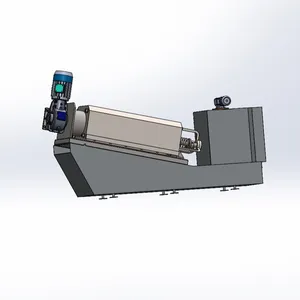Screw press dewatering machine for oil rich sludge dewatering and solid water separation