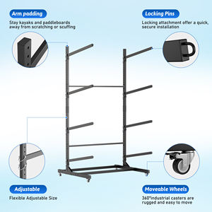 ชั้นวางของโลหะแบบมีล้อ AOBABO เป็นมิตรกับสิ่งแวดล้อม แข็งแรง ทนทาน รองรับน้ำหนักได้สูง ใช้ในโรงรถได้ วางเรือคายัคได้ สี่ชั้น - Product Image 3