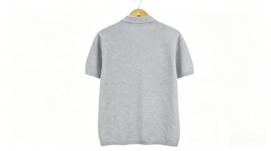 Suéter Polo de Punto de Algodón BCI para Hombre, Camiseta Polo de Manga Corta con Textura de Punto - Product Image 5