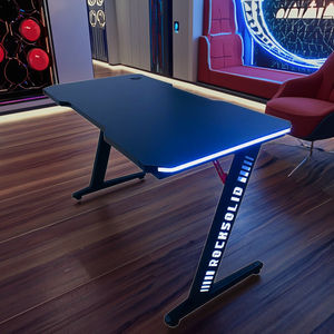 Nouveau bureau de jeu pour ordinateur PC de 100/120/140 cm avec éclairage LED RVB, design en forme de <span class=keywords><strong>Z</strong></span>, creux et extensible - Product Image 4