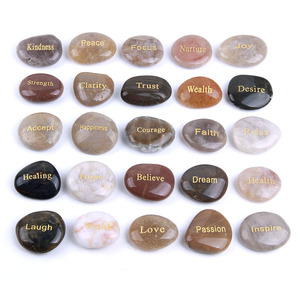 Tùy Chỉnh Hỗn Hợp Quà Tặng Đá Bộ Cầu Nguyện Khắc Đầy Cảm hứng Từ Đá Sông Đá Thiền Thiền Khắc Sông Đá - Product Image 2