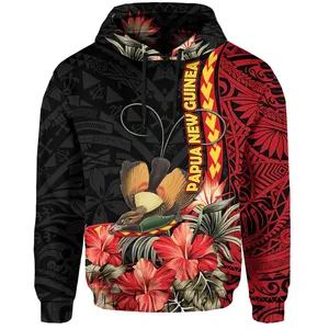 Papua yeni gine Hoodie tropikal Vintage bitki tişörtü ile benzersiz kuş erkekler Streetwear kazak uzun kollu özelleştirilmiş ceket