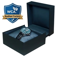Boîte à montre personnalisée de luxe en cuir PU noir avec logo personnalisé, modèle BETTER PWS831, emballage cadeau, insert remplaçable