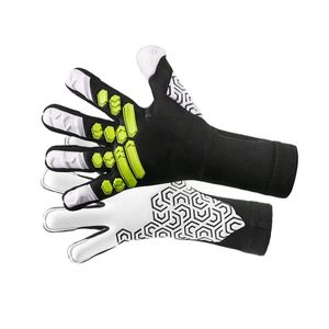 Gants de gardien de but de football de qualité supérieure, blancs et jaunes, pour adultes, équipement sportif, conception OEM, personnalisez vos propres gants. - Product Image 4