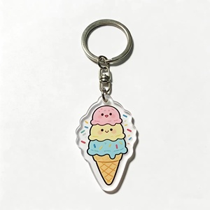 Promotion : Porte-clés en acrylique transparent holographique, motif dessin animé mignon, breloques personnalisées en acrylique, porte-clés transparent pour cadeaux d'enfants - Product Image 3