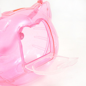 Transportadora de viaje transparente de plástico rosa para hámsteres, jaula portátil de lados suaves para mascotas pequeñas, uso en exteriores - Product Image 1