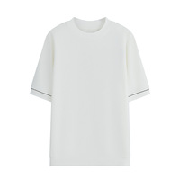 T-shirt vintage uni haut de gamme pour homme, en tricot à col rond et manches courtes, en fibre de viscose, chaud, doux pour la peau, couche de base
