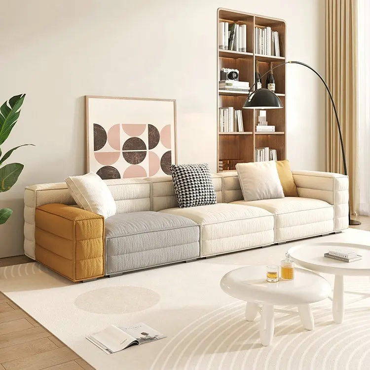 Nieuwe Lounge Sofa 3 Seat Grote Goede Slijtvastheid Banken Indoor Hoge Kwaliteit Stof Sofa Set
