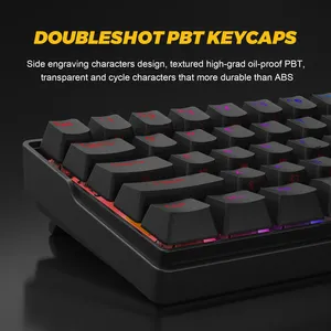 Kemove DK61 الظل 60% الميكانيكية لوحة المفاتيح اللاسلكية لوحة مفاتيح الألعاب RGB الميكانيكية لوحة المفاتيح DK61 الأحمر البني الأسود الأزرق التبديل