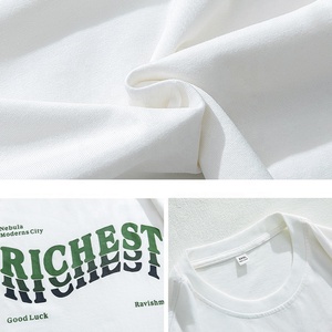 100% tela de algodón verano calle Cool Guys camiseta suelta letra Puff impresión manga corta para ropa de amantes - Product Image 6