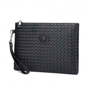 New Style Men's Clutch <b>Bag</b> <b>Woven</b> Wash <b>Bag</b> Large Capacity Business Casual PU Leather Fashion Trend Men's <b>Bag</b> - Product Image 1