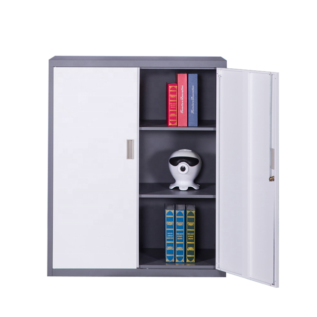 Office Small Mini Low Half Height Cupboard 2 Door Metal Steel File Storage Cabinet Safe Lockers