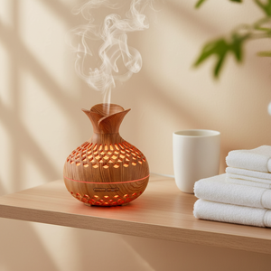 Pelembap Udara untuk Rumah Kamar Tidur Vas Kayu <span class=keywords><strong>Mini</strong></span> Pelembap Udara Aroma Terapi <span class=keywords><strong>Diffuser</strong></span> Ultrasonik - Product Image 2