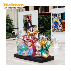 Scultura d'Arte Personalizzata in Fibra di Vetro a Forma di Anatra Donald Duck, 40cm 60cm 80cm, per Gallerie d'Arte Moderna - Product Image 5