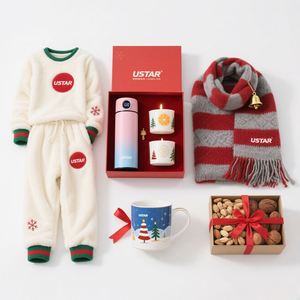 One-Stop Christmas Comfort Solution <b>Plush</b> <b>Pajamas</b> Set With Accessories Kit Cozy Home Gift Box for Corporate Wholesale - Product Image 1