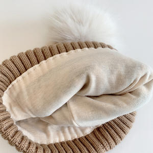 <span class=keywords><strong>Bonnet</strong></span> d'hiver à <span class=keywords><strong>gros</strong></span> pompons <span class=keywords><strong>avec</strong></span> doublure en laine et peluche pour bébé, <span class=keywords><strong>bonnet</strong></span> tricoté pour filles et garçons, accessoires chauds pour enfants, de 0 à 3 ans - Product Image 3