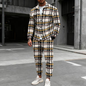 Nuovo completo da uomo a quadri, giacca <span class=keywords><strong>e</strong></span> <span class=keywords><strong>pantaloni</strong></span> casual ed eleganti, comodi <span class=keywords><strong>e</strong></span> caldi, adatti per la primavera <span class=keywords><strong>e</strong></span> l'autunno. - Product Image 3