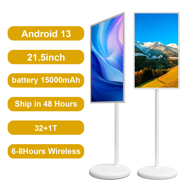 21.5 Inch Portable Android Smart TV Touch Screen IPS Display with 8GB RAM 256GB Storage for Entertainment