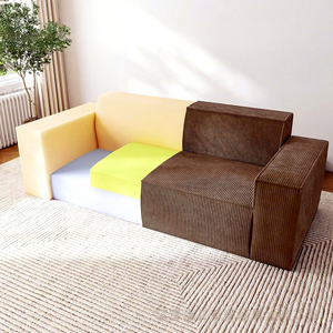 Canapé modulaire minimaliste en éponge compressée pure, tissu pour salon, écologique, confortable, ensemble de canapés inclinables - Product Image 2