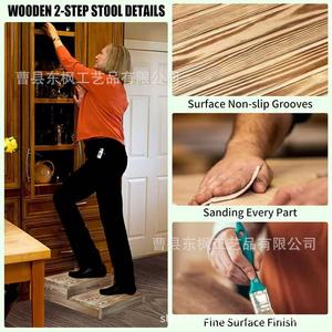 Wooden Step <b>Stool</b> Double Layer Solid Wood For Home Bathroom <b>Bedroom</b> Child Height Increasing Foot Pedal Durable - Product Image 3