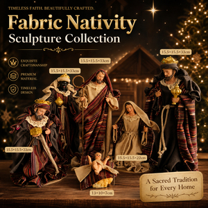 Crèche de Noël Sainte Famille et <span class=keywords><strong>les</strong></span> Trois <span class=keywords><strong>Mages</strong></span>, figurines en tissu et résine, décoration religieuse pour la maison et la chapelle - Product Image 1